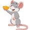 Cartoon rat holding gold ingot. Chinese New Year. Year of the rat.