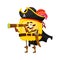 Cartoon ravioli italian pasta pirate character