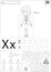 Cartoon x-rays sceleton and xmas tree with Santa. Alphabet traci