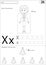 Cartoon x-rays and xmas tree. Alphabet tracing