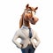 Cartoon Realism: Handsome Anthropomorphic Horse In Dress Shirt