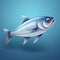 Cartoon Realism: A Stunning Fish On A Blue Background