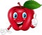 Cartoon red apple giving thumbs up