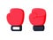 Cartoon red boxing glove icon, front and back. Isolated vector illustration.