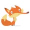 Cartoon red fox. Vector illustration of red smiling fox icon