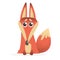 Cartoon red fox. Vector illustration of red smiling fox icon