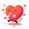 Cartoon red heart running, Cardio exercise, sport activity. Healthy lifestyle. Strong healthy. AI Generative
