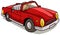 Cartoon red retro car