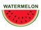 Cartoon red summer food - watermelon slice poster