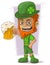 Cartoon redhead bavarian leprechaun