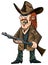 Cartoon redneck with a rifle