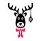 Cartoon reindeer face christmas icon