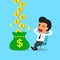 Cartoon relax businessman earning money