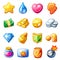 Cartoon resource icons for game user interface