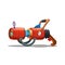 Cartoon retro space blaster, ray gun, laser weapon.