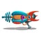 Cartoon retro space blaster, ray gun, laser weapon.