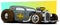 Cartoon retro vintage gray hot rod racing car