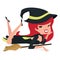 Cartoon Retro Witch Lying Down