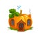 Cartoon ripe pumpkin gnome or elf house