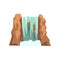 Cartoon river waterfall. Fresh natural spring water. Design element for travel brochure, children s book or mobile game