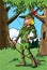 Cartoon Robin Hood in the woods