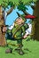 Cartoon Robin Hood in the woods