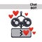 Cartoon Robot Face Smiling Cute Emotion Blow Kiss Chat Bot Icon