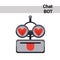 Cartoon Robot Face Smiling Cute Emotion Lovely Chat Bot Icon