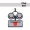 Cartoon Robot Face Smiling Cute Emotion Show Tongue Chat Bot Icon