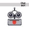 Cartoon Robot Face Smiling Cute Emotion Show Tongue Chat Bot Icon