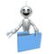 Cartoon robot with a Folder