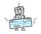 Cartoon Robot holding paycheck