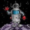 Cartoon robot in space