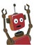 Cartoon Robot surprised expression claw arms