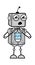 Cartoon Robot Surprised in Fear