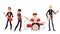 Cartoon rock group musicians vector illustration