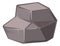 Cartoon rock. Solid granite stone for game landscape