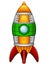 Cartoon rocket spaceship isolated on white background