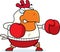 Cartoon Rooster Boxing