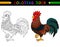 Cartoon rooster coloring book