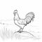 Cartoon Rooster Coloring Page In Coastal Scenery