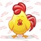 Cartoon Rooster, Happy New Year