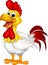 Cartoon rooster isolated