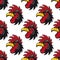 Cartoon or rooster seamless pattern