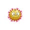 Cartoon rotavirus cell vector icon, funny virus