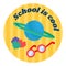 Cartoon Round Sticker School Is Cool