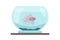 Cartoon round water tank with fish. Cute goldfish swimming in aquarium. Home aquatic pets. Underwater domestic animal in