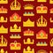 Cartoon Royal Golden Crown Background Pattern. Vector