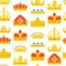 Cartoon Royal Golden Crown Background Pattern. Vector