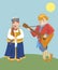 Cartoon russian characters folk musicians